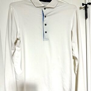 Greyson Apache Long Sleeve White Polo Shirt